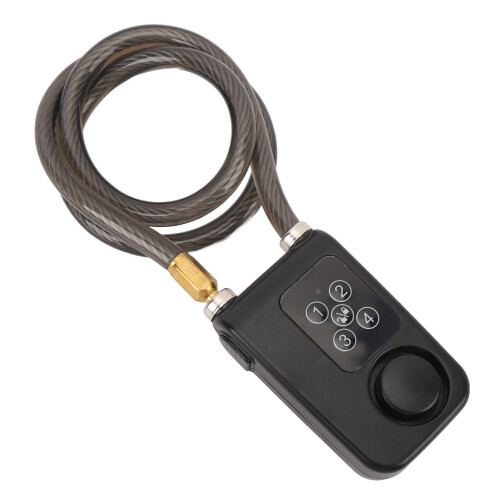 Keyless Bike Lock with Remote Control, 10mm, 80cm, Black