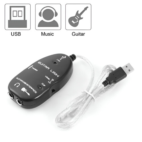 Guitar to USB Interface Link PC Audio Recording Adapter Cable Connector Cord 2