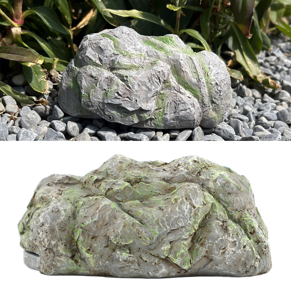 Fake Rock Key Hider Safe Durable Resin Weather Resistant Light Gray Yard 8791384821733