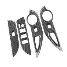 Car Carbon Fiber Window Glass Lift Button Cover Trim Door Armrest Panel for 2021 2022 RHD