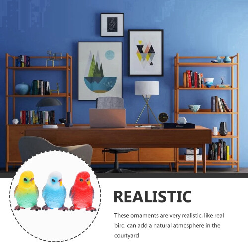 Realistic Plastic Parrot Decor Set of 3 1