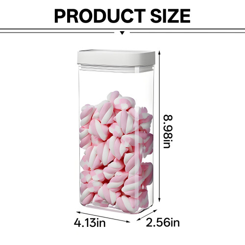ACDANC1200ml Μεγάλο Δοχείο Αποθήκευσης Τροφίμων με Καπάκι, Διαφανές Πλαστικό Βάζο για 1