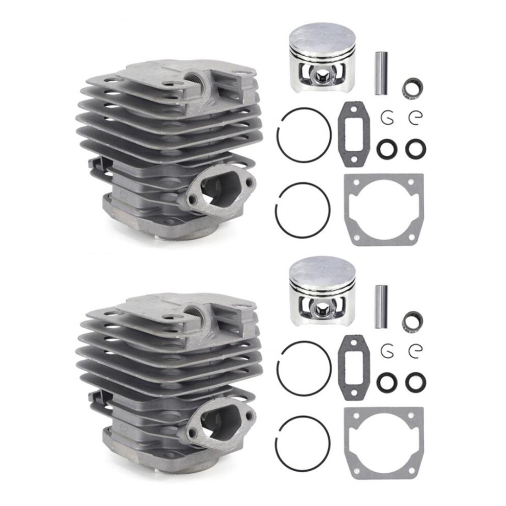 2 Set Diameter 45Mm Chainsaw Cylinder And Piston Set Fit 52 52Cc Chainsaw Spare Parts For Gasoline/Oil Chainsaw Spares Silver 4713038487946