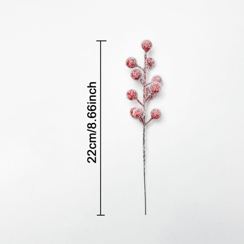 Hastes artificiais de azevinho foscas vermelhas de 30 cm (12 polegadas) 2