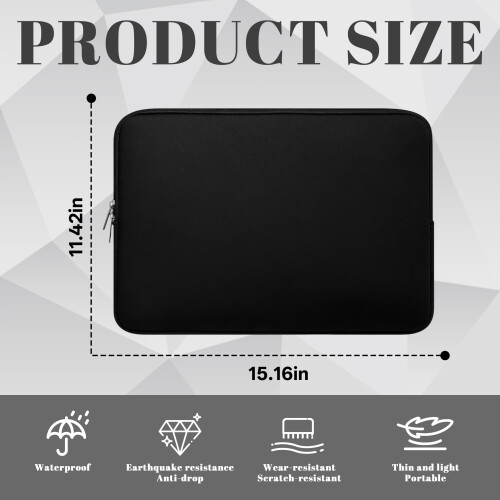 Bolsa para laptop GASTROPOD de 15,6 polegadas, capa impermeável com zíper, capa de computador com espuma à prova de choque, capa para laptop 1