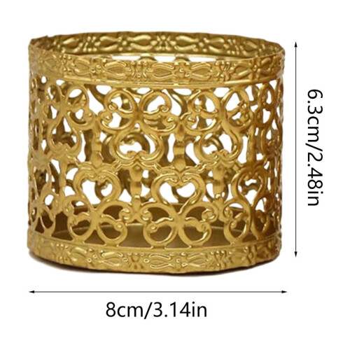 Gold Iron Geometric Candlestick Holder 1 Pack 2