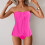 Μαγιό Tankini για γυναίκες, στράπλες, μπαντό μαγιό, μοντέρνο αδυνάτισμα, μονόχρωμο, 2 2