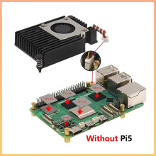 Active Cooler for Raspberry Pi 5, Aluminum Heatsink PWM Speed Adjustable Fan Cooling Radiator for RPI 5 Pi5