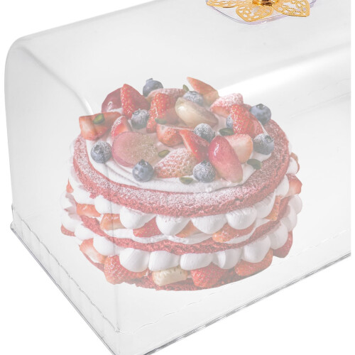 Cúpula de bolo de plástico reutilizável com design transparente para uso doméstico, estável e com 25 cm (9,84 polegadas). 1