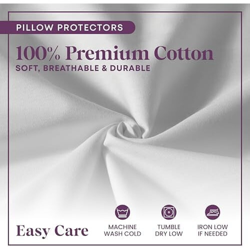 Cotton Pillow Protectors Zippered 4-Pack 20x26 1