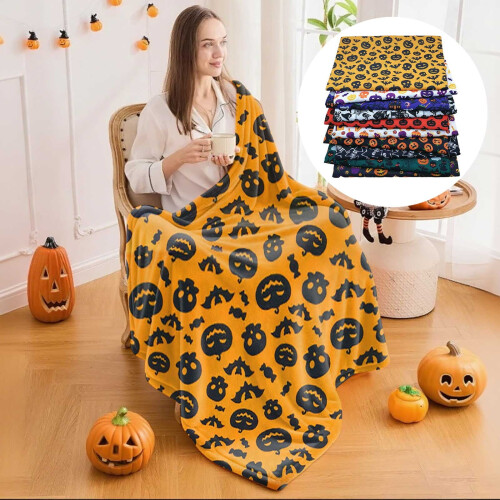 Πακέτο υφασμάτων για το Halloween: 6 τεμάχια 19,68" Fat Quarters, πολυεστέρας, βαμβάκι για quilting 2