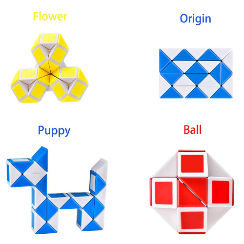 Παζλ Sensory Fidget Snake Cube Twist, σετ 5 τυχαίων χρωμάτων 2