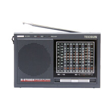 Tecsun R9700DX SW MW FM World Band Radio Receiver High Sensitivity Portable Shortwave Radio Clear Sound, Gray, CN Plug