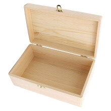 Home Storage Box Natural Wooden with Lid Golden Lock Postcard Organizer Handmade Jewelry Case Wooden Box Casket