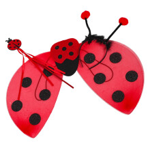 5Sets Stoffen Lieveheersbeest Vleugels En Hoofdband Kinderkostuum Rood