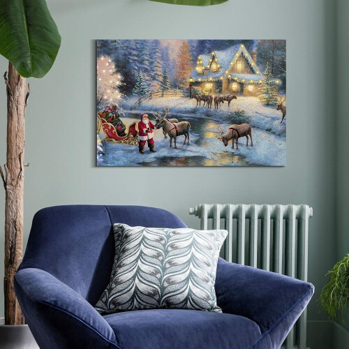 Christmas Canvas Wall Art Unframed 18x12 in 1
