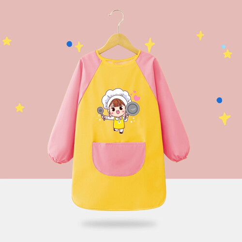 Grembiule da disegno per bambini con tasca, maniche lunghe, in nylon 1