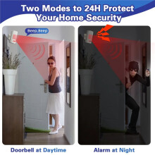 Infrared Detector Motion Sensor PIR Human Body Movement Alarm Welcome Security 2 Modes 120dB 433MHz Remote Control