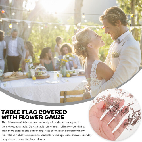 Rose Gold Mesh Table Runner 179.6 x 11.4 cm 1