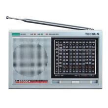 Tecsun R9700DX SW MW FM World Band Radio Receiver High Sensitivity Portable Shortwave Radio Clear Sound, Silver, CN Plug