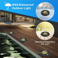 Outdoor Warm White Anti-Glare in-Ground Light Courtyard Landscape Spotlight Ground Path Deck Well Light DC12-24V 5W
