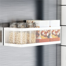 Refrigerator Magnetic Storage Rack Magnet Spice Rack Metal Hanging Basket Wall Cabinet Multi-Functional Storage Box A