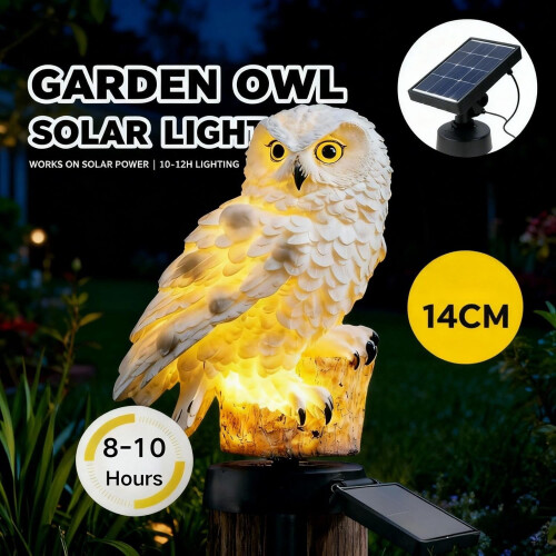 Ηλιακά φώτα κήπου Owl με αδιάβροχο πυλώνα για αυλή, θερμό λευκό LED εξωτερική 1