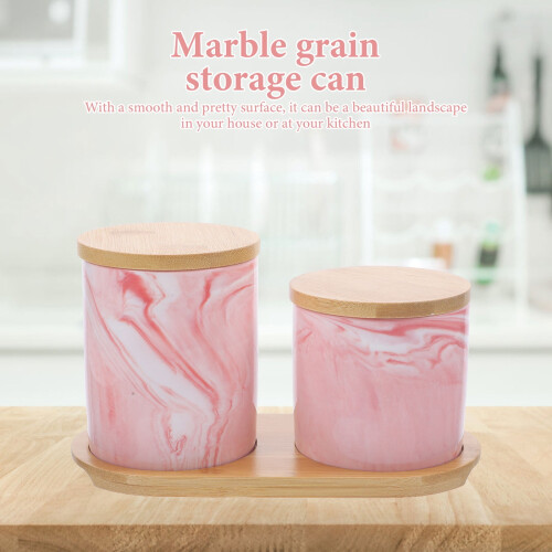 Luftdichtes Vorratsglas aus Marmor, rosa, 1 Stück 2