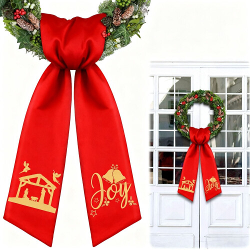 2 Pack Plaid Wreath Sash Ribbons 140cm 1