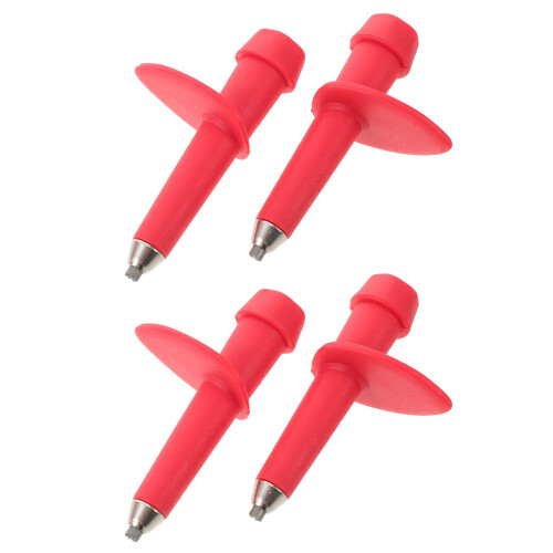 4Pcs Universal Red Plastic Tungsten Steel Hiking Pole Tip Protectors