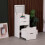 Westwood WestWood Textured LED Vanity Dressing Table 3 Drawers Flip Mirror Storage Stool 1