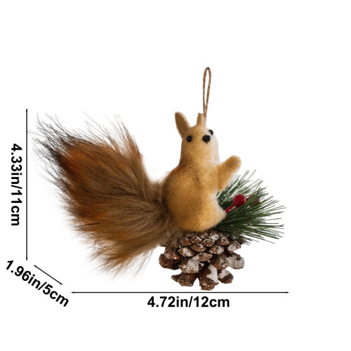 Realistic Squirrel Christmas Ornament Foam Furry White 2