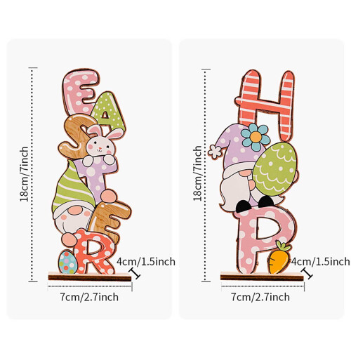 Easter Wooden Letter Ornaments with Rabbit & Egg Design 2