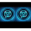 LED Car Cup Coasters 68mm 7-Color USB Powered 2