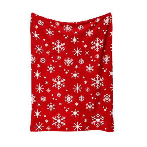 Red Snowflake Christmas Throw Blanket Polyester 150x200cm 1
