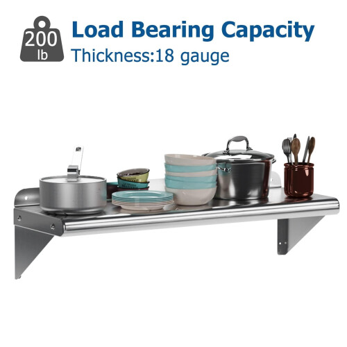 Stainless Steel Floating Shelf 36 x 12 in 2