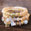 Set di 4 braccialetti boho multistrato con perline e cristalli 5