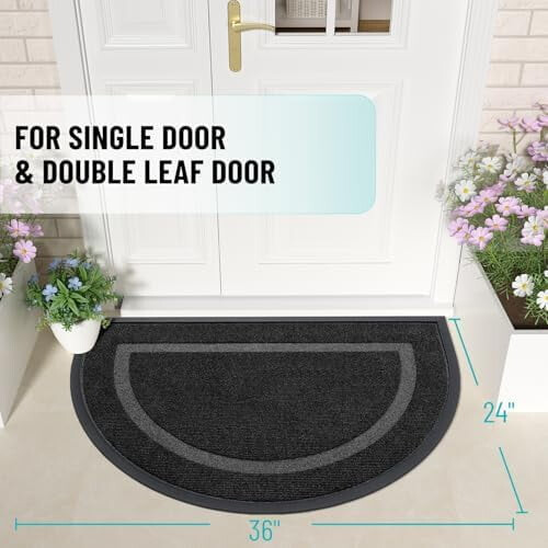 Χαλί πόρτας ημικυκλικής διατομής, αδιάβροχο για όλες τις εποχές, συμβατό με 1