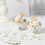 White paper cupcake wrappers with eucalyptus print, 25pcs 3