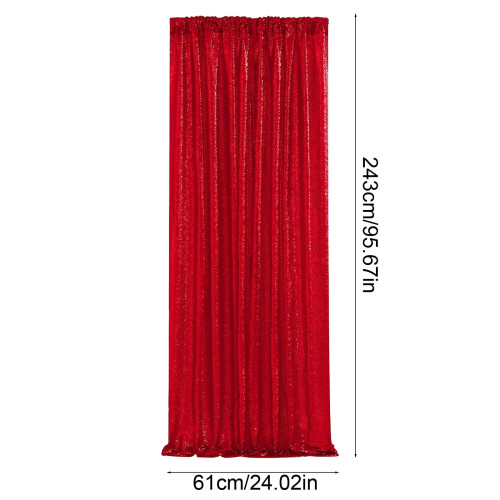Gold Sequin Backdrop Curtain 24 x 95.7 in Polyester 2