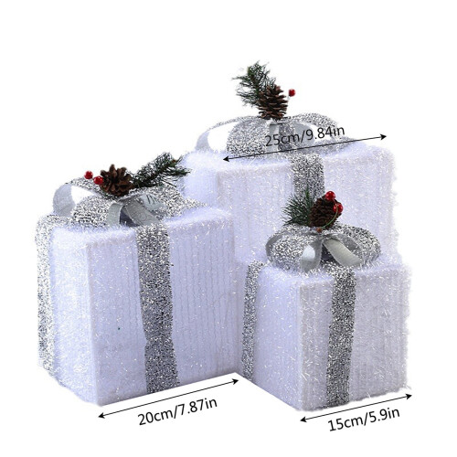 3-Pack Christmas Decor: Indoor String Lights, 8 Modes, Foldable Lantern Box, 15.7in White – Compatible with Home/Party/Window 2