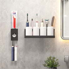 Wall-Mounted Toothbrush Holder with Diatom Base, Bathroom Storage Shelf for Toothbrush and Toothpaste, No Drilling A