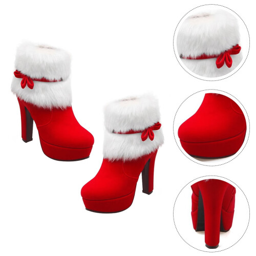 Raindrops Christmas Ankle Boots Women Red Size 9 US 2