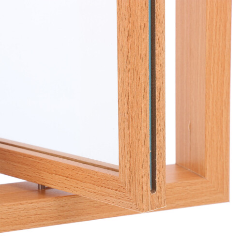 Rustic Rotating Photo Frame Double Sided Wooden Floating Picture Display for Tabletop 2