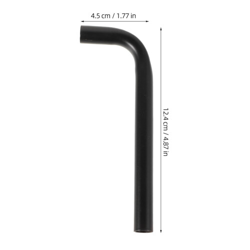 Curved Iron Lamp Stem Black 12.4 cm 1