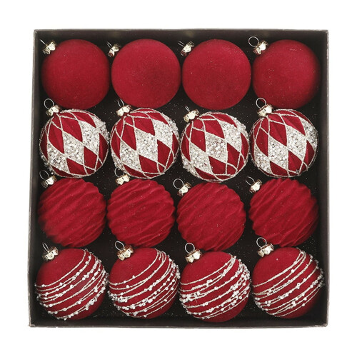 16 Pack Brown Flocked Christmas Ornaments, 2.36 in 2