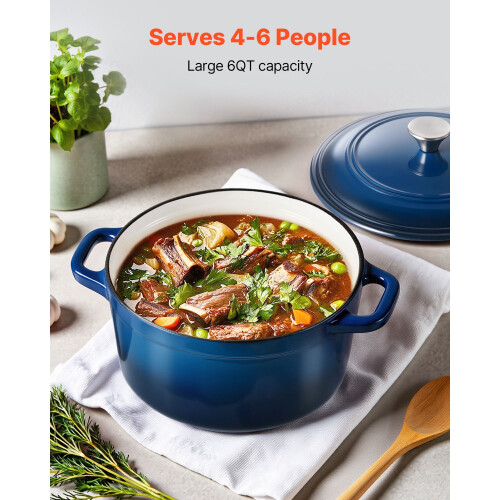 6QT Enameled Cast Iron Dutch Oven with Lid 1