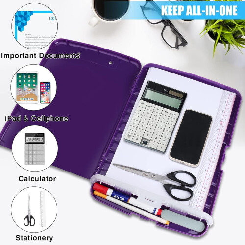 Plastic Clipboard with Storage8.5"x11" 1PC 1