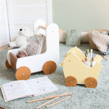Cute Animal Wooden Storage Box Desktop Organizer Large Capacity Storage Rack Storage Cart for Kids Home Room A