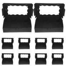 100Pcs Black Kraft Paper Pastry Packaging Boxes with Window for Bakery